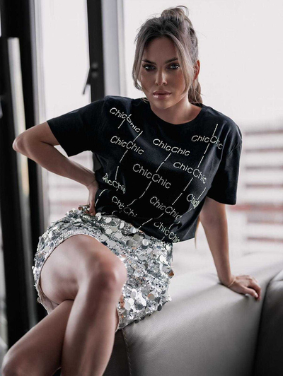 Royalfashion Dámske tričko so zirkónmi