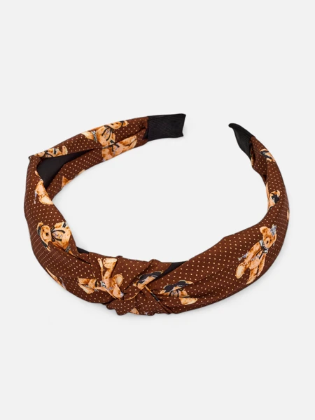 Royalfashion Naglavna obroba za lase s pletenico s pikami in medvedki