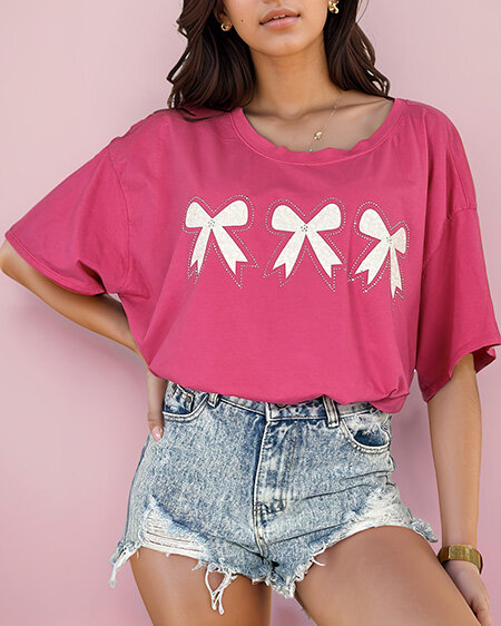 Royalfashion Dámske tričko s mašľou