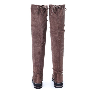 Brązowe kozaki na platformie Emily - Obuwie