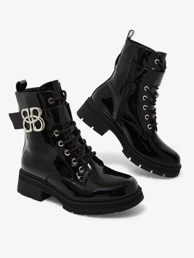 Ženski Črni Usnjeni Elegantni Jesenski Gležnarji Luna