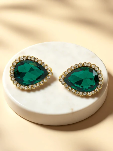 Royalfashion Dámske klipsové náušnice s kryštálom a zirkónom