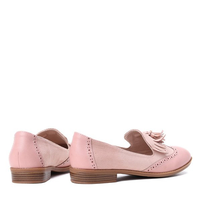 Różowe mokasyny z frędzlami Phoebe - Obuwie
