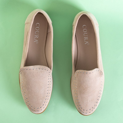 Dámske béžové mokasíny s tryskami Iliana - Obuv