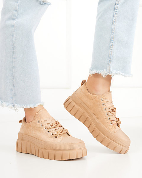 OUTLET Vysoké dámske tenisky hnedej farby Mishta - Obuv