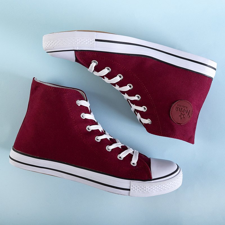 Maroon pánske vysoké tenisky Huliwer - Obuv