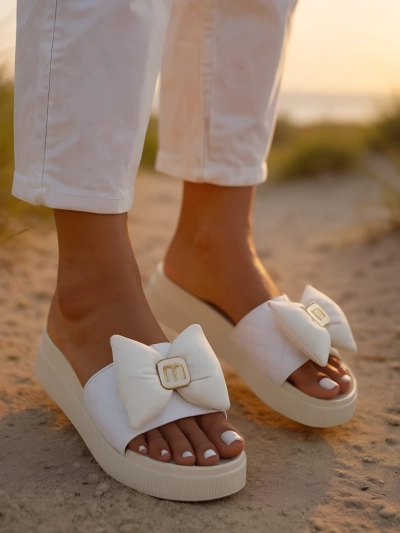 Royalfashion Ženski natikači na platformi s pentljo Mivo Jump