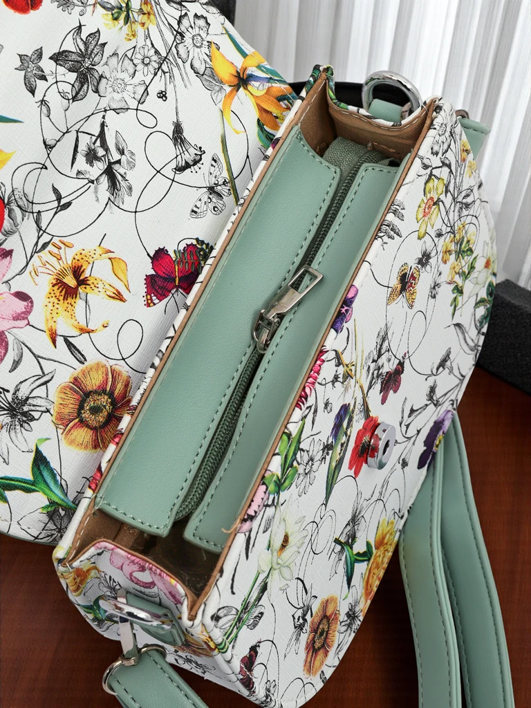 Royalfashion Majhna ženska torbica iz eko usnja z vzorcem rož Ori Elle