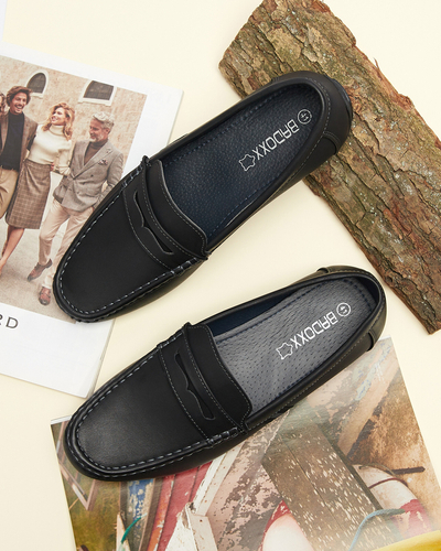 Čierne pánske mokasíny Hacerno- Obuv