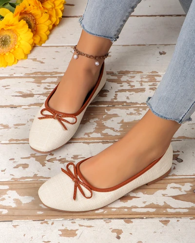 Royalfashion Dámske baleríny s trblietkami a mašlou Aramie