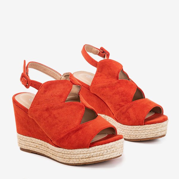 Oranžové dámské sandály na klíně Orsa - Obuv 1