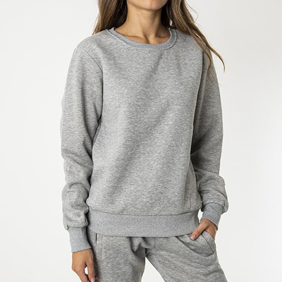 Svetlosivá dámska zateplená mikina bez kapucne - Oblečenie