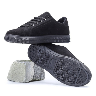 Czarne tenisówki z haftem Allison - Obuwie