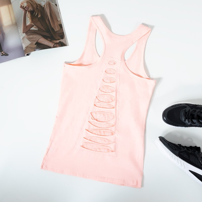 Dámske ružové tričko so širokými ramienkami - Oblečenie