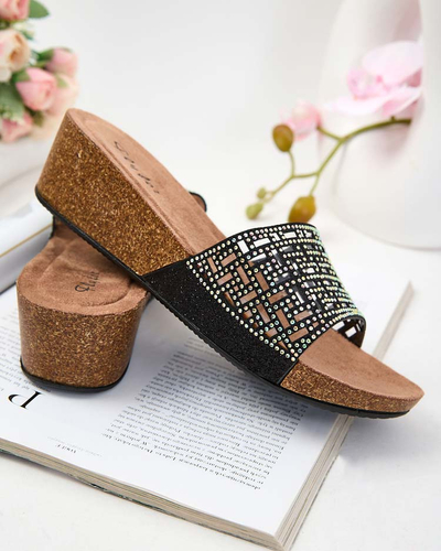 Royalfashion Dámske ažurové šľapky na podpätku Lecissa