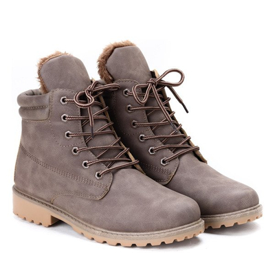 Ocieplane trapery Maggie w kolorze khaki- Obuwie