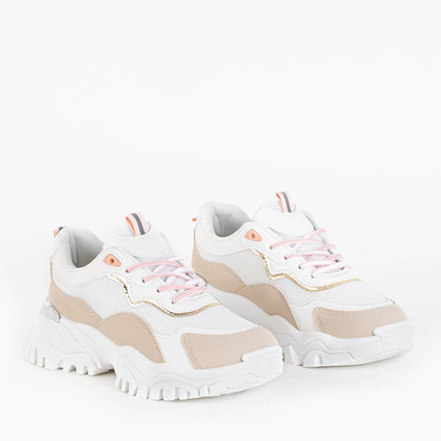 Béžové dámske športové tenisky s farebnými vsadkami Ferisa - Obuv