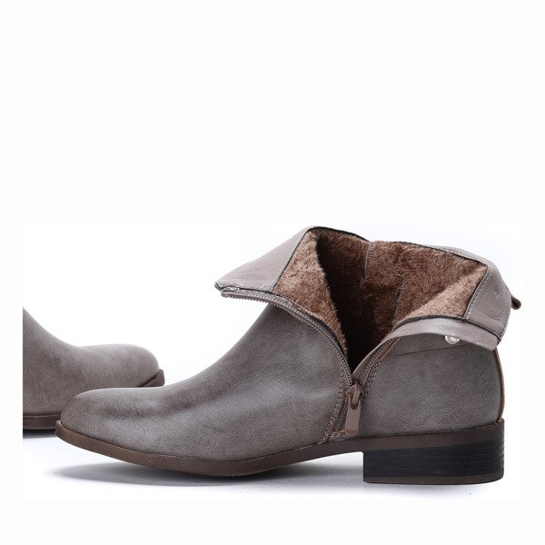 Sztyblety z perełkami w kolorze khaki Elisa - Obuwie