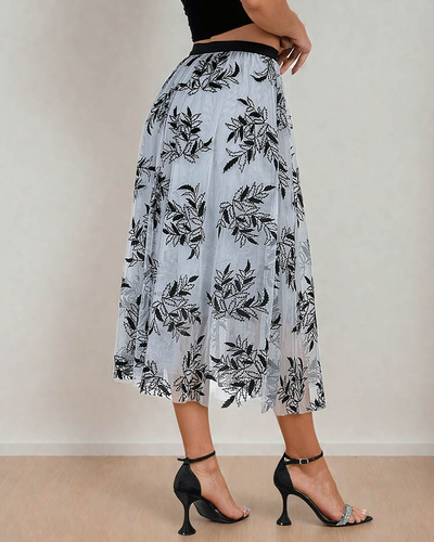 Royalfashion Dámska dvojvrstvová midi sukňa