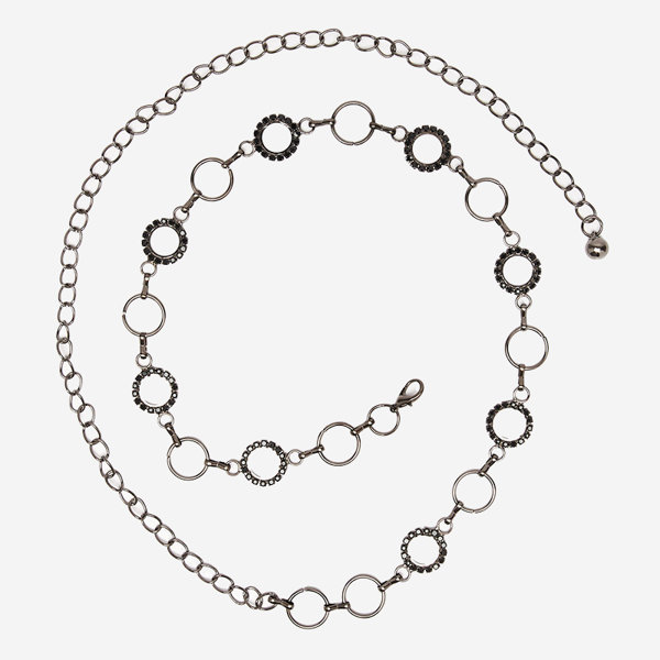 Čierny dámsky kovový opasok - doplnky