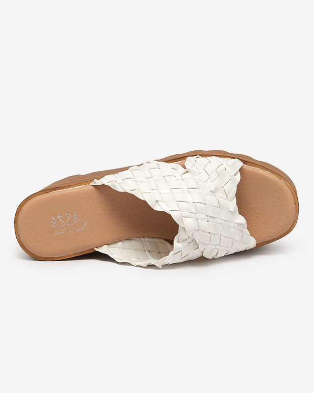 Biele dámske klinové sandále Balbanina - Obuv