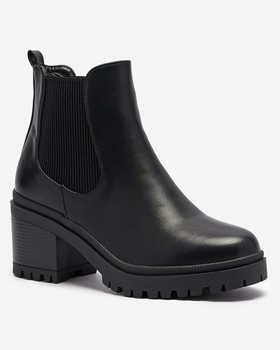 OUTLET Čierne dámske čižmy na opätku Foccillo- Obuv