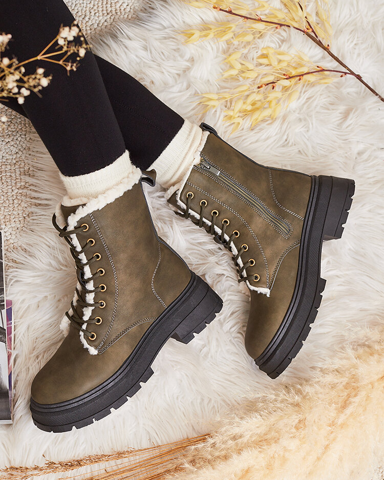 Royalfashion Dámske matné čižmy s ovčou kožou Pihophil