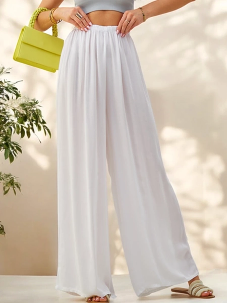 Royalfashion viskózové rovné dámske nohavice z látky