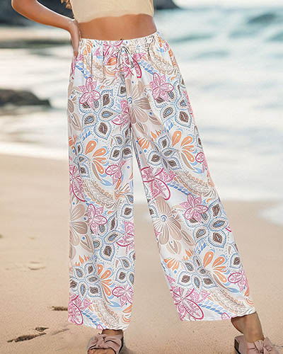 Royalfashion Dámske vzorované široké nohavice