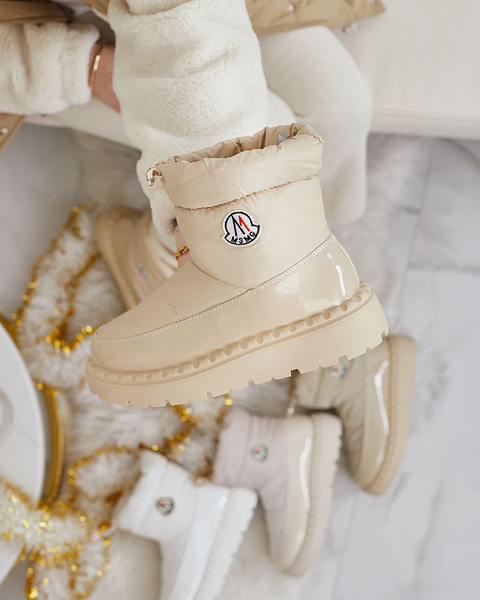 Royalfashion Dámske snehové čižmy v béžovej farbe Ireda