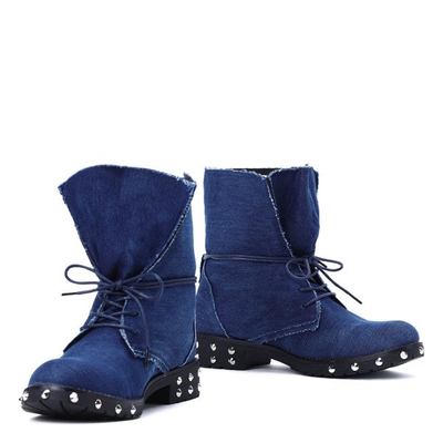 Jeansowe workery z naszywkami Claire- Obuwie