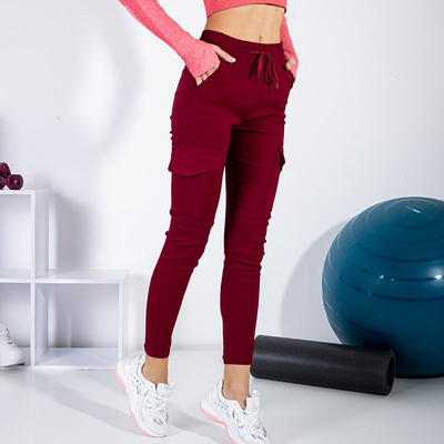 Červené dámske nákladné nohavice s vreckami - Oblečenie