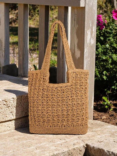 Royalfashion Veľká dámska slamená kabelka Sunny Straw
