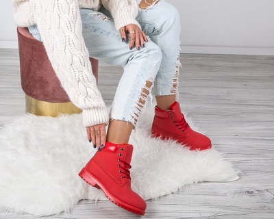 Ocieplane trapery w kolorze czerwonym Rimma - Obuwie