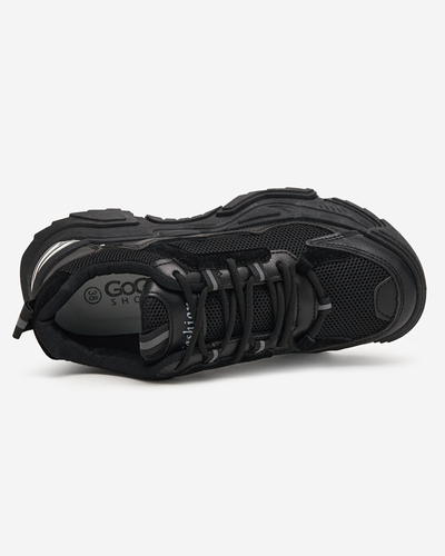 Čierne dámske športové topánky tenisky so sieťovinou - Obuv