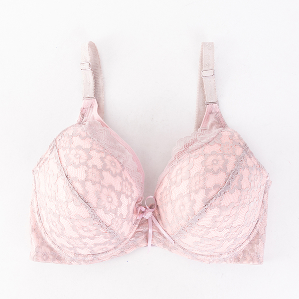 Dámska ružovo-sivá čipkovaná podprsenka - spodná bielizeň