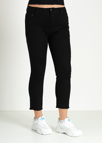 Čierne riflové šortky s krátkymi nohami - Oblečenie