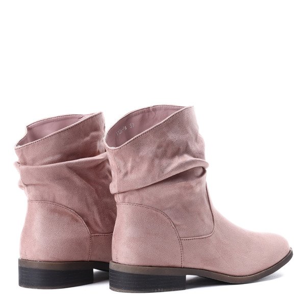 Różowe botki Peggy- Obuwie