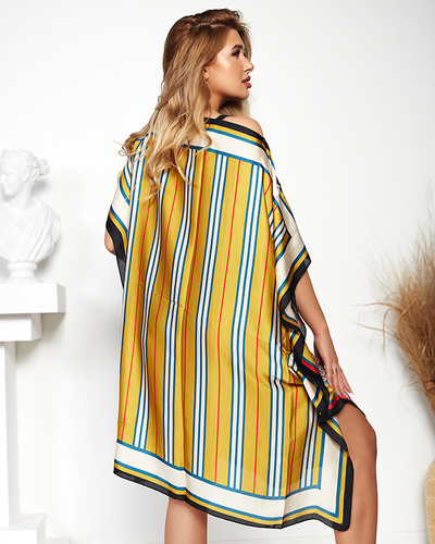 Dámske žlté vzorované pareo - Oblečenie