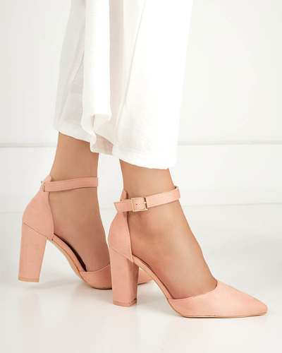 OUTLET Ružové dámske sandále na stĺpiku Kinotia - Obuv