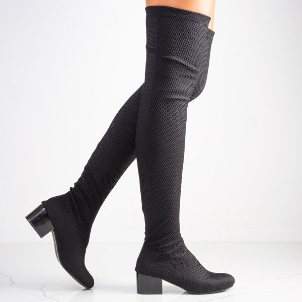 Čierne sieťované topánky na stĺpiku Hestia - Obuv