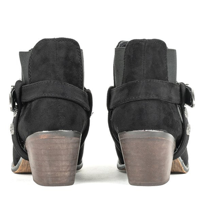 Čierne čižmy na nízkom stĺpiku kovbojské topánky asiene - Obuv