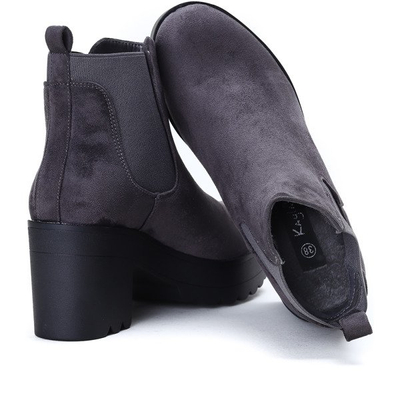 Szare botki na platformie Toana- Obuwie