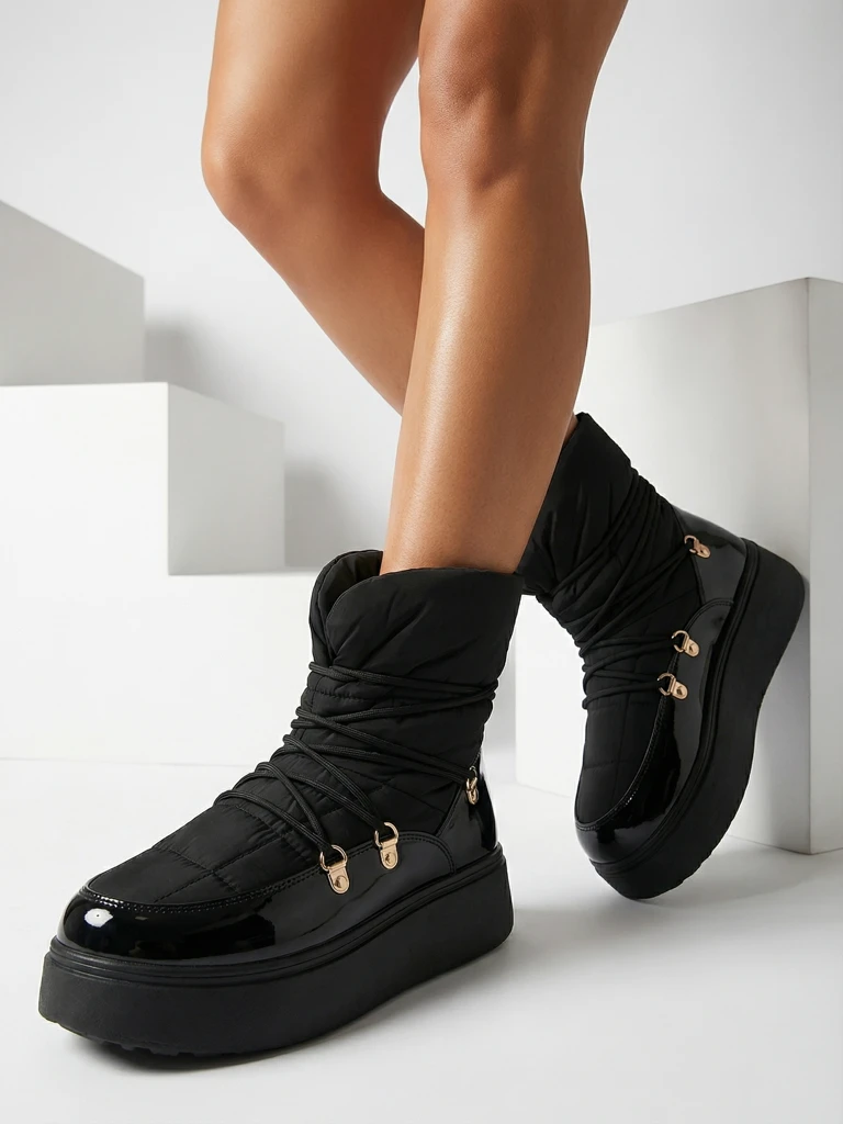 Royalfashion Dámske snehové čižmy v čiernej farbe Dabenda