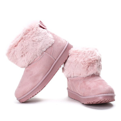 Ružové snehové topánky z kožušiny Katka - Obuv