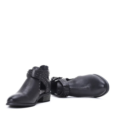 Czarne botki z wycięciami Kayla- Obuwie