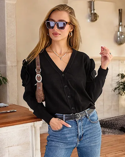 Royalfashion Dámsky sveter bez gombíkov