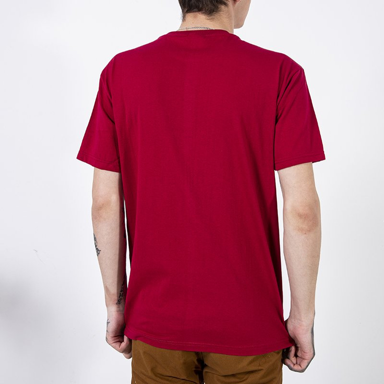 Pánske červené bavlnené tričko s potlačou - Oblečenie