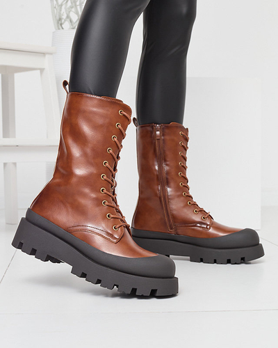 OUTLET Hnedé dámske nezateplené čižmy Lidika - Obuv