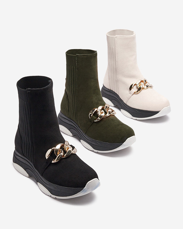 Dámske béžové zateplené čižmy z eko-semišu Cuzitta- Obuv